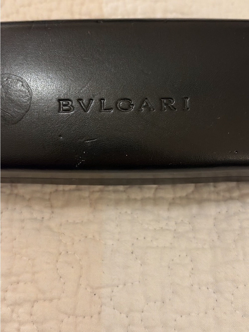 Bulgari Black Eyewear Case with Cream Interior